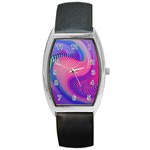 Swirl Twirl Design Pattern Purple Barrel Style Metal Watch