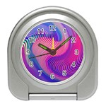 Swirl Twirl Design Pattern Purple Travel Alarm Clock