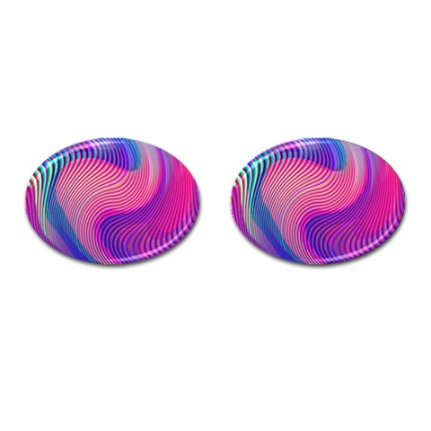 Swirl Twirl Design Pattern Purple Cufflinks (Oval) from ArtsNow.com Front(Pair)