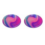 Swirl Twirl Design Pattern Purple Cufflinks (Oval)