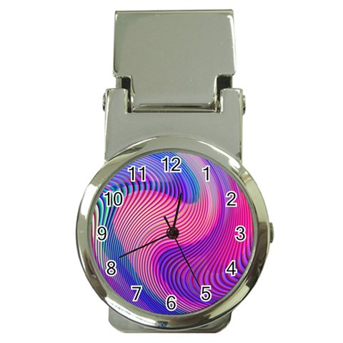 Swirl Twirl Design Pattern Purple Money Clip Watches from ArtsNow.com Front