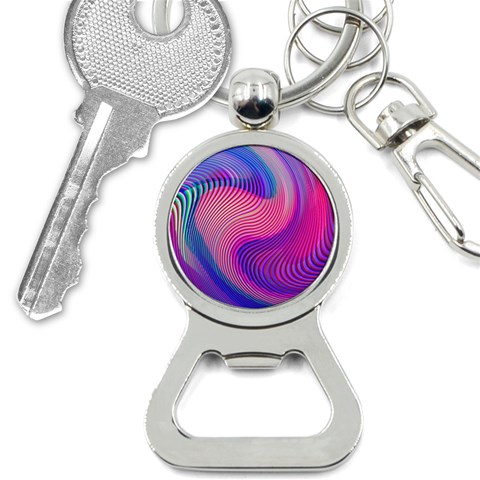 Swirl Twirl Design Pattern Purple Bottle Opener Key Chain from ArtsNow.com Front