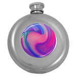 Swirl Twirl Design Pattern Purple Round Hip Flask (5 oz)