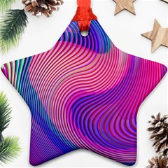 Swirl Twirl Design Pattern Purple Star Ornament (Two Sides) from ArtsNow.com Back