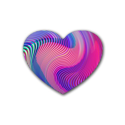 Swirl Twirl Design Pattern Purple Rubber Coaster (Heart) from ArtsNow.com Front