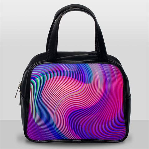 Swirl Twirl Design Pattern Purple Classic Handbag (One Side) from ArtsNow.com Front