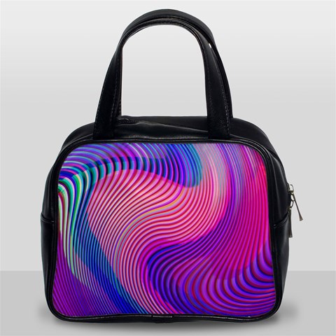 Swirl Twirl Design Pattern Purple Classic Handbag (Two Sides) from ArtsNow.com Front