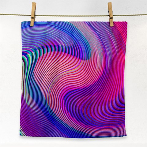 Swirl Twirl Design Pattern Purple Face Towel from ArtsNow.com Front