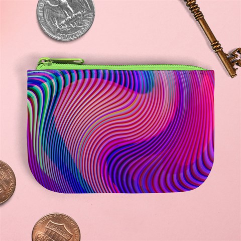 Swirl Twirl Design Pattern Purple Mini Coin Purse from ArtsNow.com Front