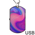 Swirl Twirl Design Pattern Purple Dog Tag USB Flash (One Side)