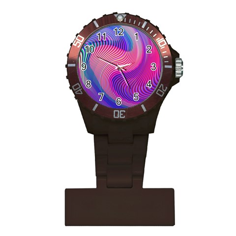 Swirl Twirl Design Pattern Purple Plastic Nurses Watch from ArtsNow.com Front