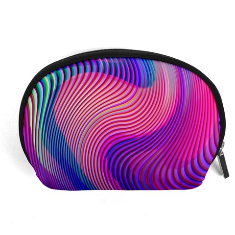 Swirl Twirl Design Pattern Purple Accessory Pouch (Large) from ArtsNow.com Front