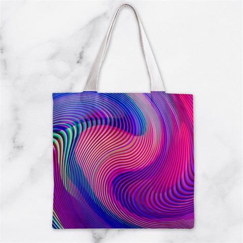 Swirl Twirl Design Pattern Purple Zipper Grocery Tote Bag from ArtsNow.com Front