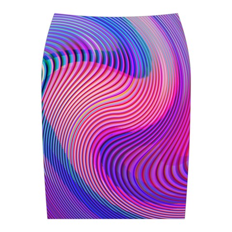 Swirl Twirl Design Pattern Purple Midi Wrap Pencil Skirt from ArtsNow.com Back