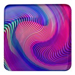 Swirl Twirl Design Pattern Purple Square Glass Fridge Magnet (4 pack)