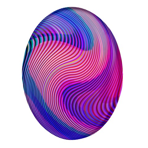 Swirl Twirl Design Pattern Purple Oval Glass Fridge Magnet (4 pack) from ArtsNow.com Front