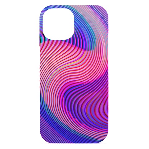 Swirl Twirl Design Pattern Purple iPhone 15 Black UV Print PC Hardshell Case from ArtsNow.com Front