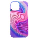 Swirl Twirl Design Pattern Purple iPhone 15 Black UV Print PC Hardshell Case