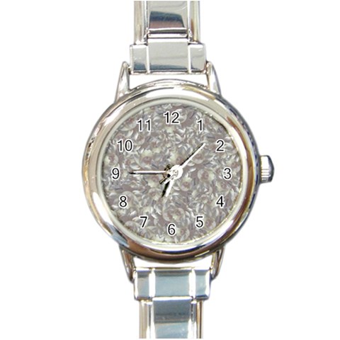 Fantasy floral random pattern Round Italian Charm Watch from ArtsNow.com Front