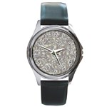 Fantasy floral random pattern Round Metal Watch