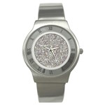 Fantasy floral random pattern Stainless Steel Watch