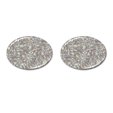 Fantasy floral random pattern Cufflinks (Oval) from ArtsNow.com Front(Pair)