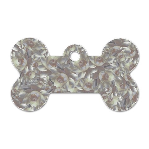 Fantasy floral random pattern Dog Tag Bone (One Side) from ArtsNow.com Front