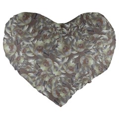 Fantasy floral random pattern Large 19  Premium Flano Heart Shape Cushions from ArtsNow.com Front