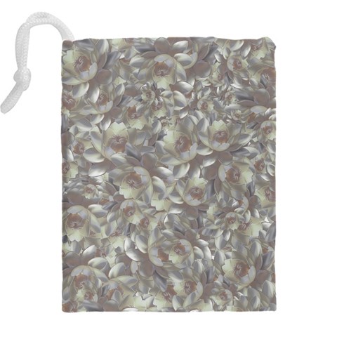 Fantasy floral random pattern Drawstring Pouch (5XL) from ArtsNow.com Back