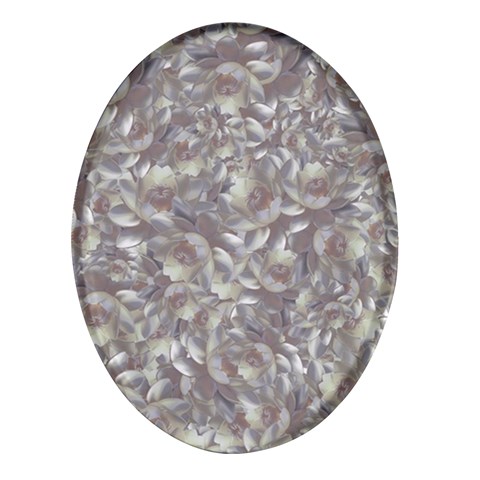 Fantasy floral random pattern Oval Glass Fridge Magnet (4 pack) from ArtsNow.com Front