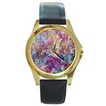 Melting patterns Round Gold Metal Watch