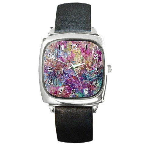 Melting patterns Square Metal Watch from ArtsNow.com Front