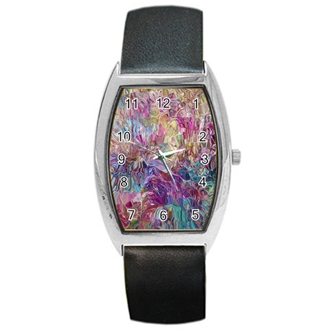 Melting patterns Barrel Style Metal Watch from ArtsNow.com Front