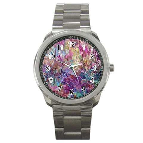 Melting patterns Sport Metal Watch from ArtsNow.com Front