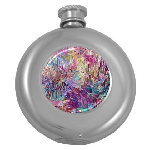 Melting patterns Round Hip Flask (5 oz) from ArtsNow.com Front