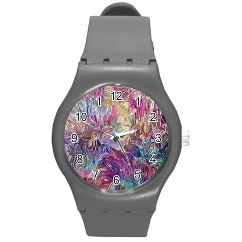 Melting patterns Round Plastic Sport Watch (M) from ArtsNow.com Front