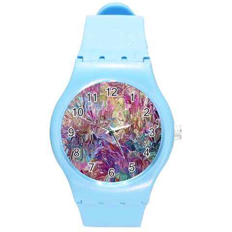 Melting patterns Round Plastic Sport Watch (M) from ArtsNow.com Front