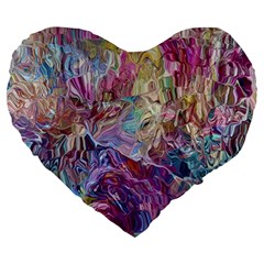 Melting patterns Large 19  Premium Heart Shape Cushions from ArtsNow.com Front