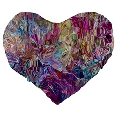 Melting patterns Large 19  Premium Heart Shape Cushions from ArtsNow.com Back