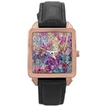 Melting patterns Rose Gold Leather Watch 