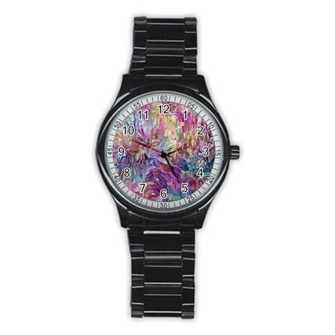 Melting patterns Stainless Steel Round Watch from ArtsNow.com Front