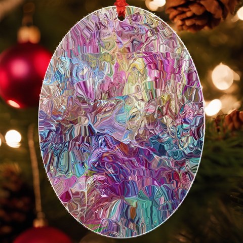 Melting patterns UV Print Acrylic Ornament Oval from ArtsNow.com Front