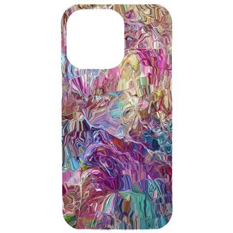 Melting patterns iPhone 15 Pro Max Black UV Print PC Hardshell Case from ArtsNow.com Front