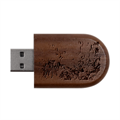 Melting patterns Wood Oval USB Flash Drive from ArtsNow.com USB