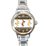 African Women Pattern Seamless Style Round Italian Charm Watch