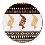 African Women Pattern Seamless Style Round Mousepad