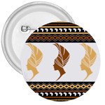 African Women Pattern Seamless Style 3  Buttons