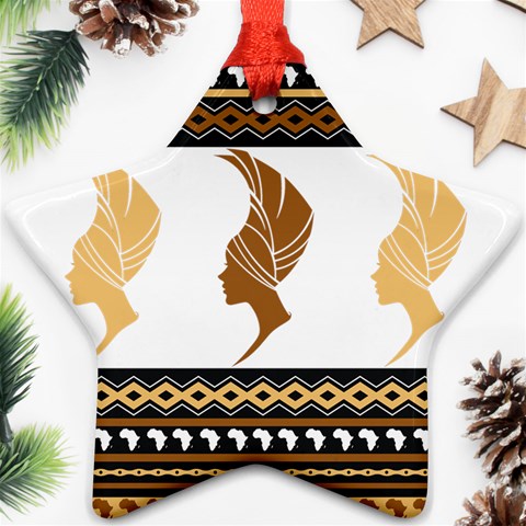 African Women Pattern Seamless Style Ornament (Star) from ArtsNow.com Front