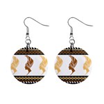 African Women Pattern Seamless Style Mini Button Earrings