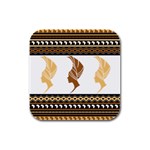 African Women Pattern Seamless Style Rubber Square Coaster (4 pack)